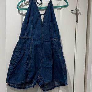 Denim Halter Romper